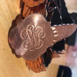 Vintage Copper-Tone Women’s Decorative Belt - Brown